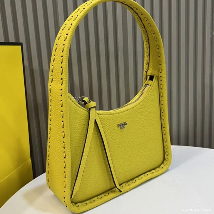 Affordable HOT Romano Fendi Fendessence Leather In Yellow Bag Mini Cuoio 0807